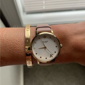 Kate spade gold and pink leather watch